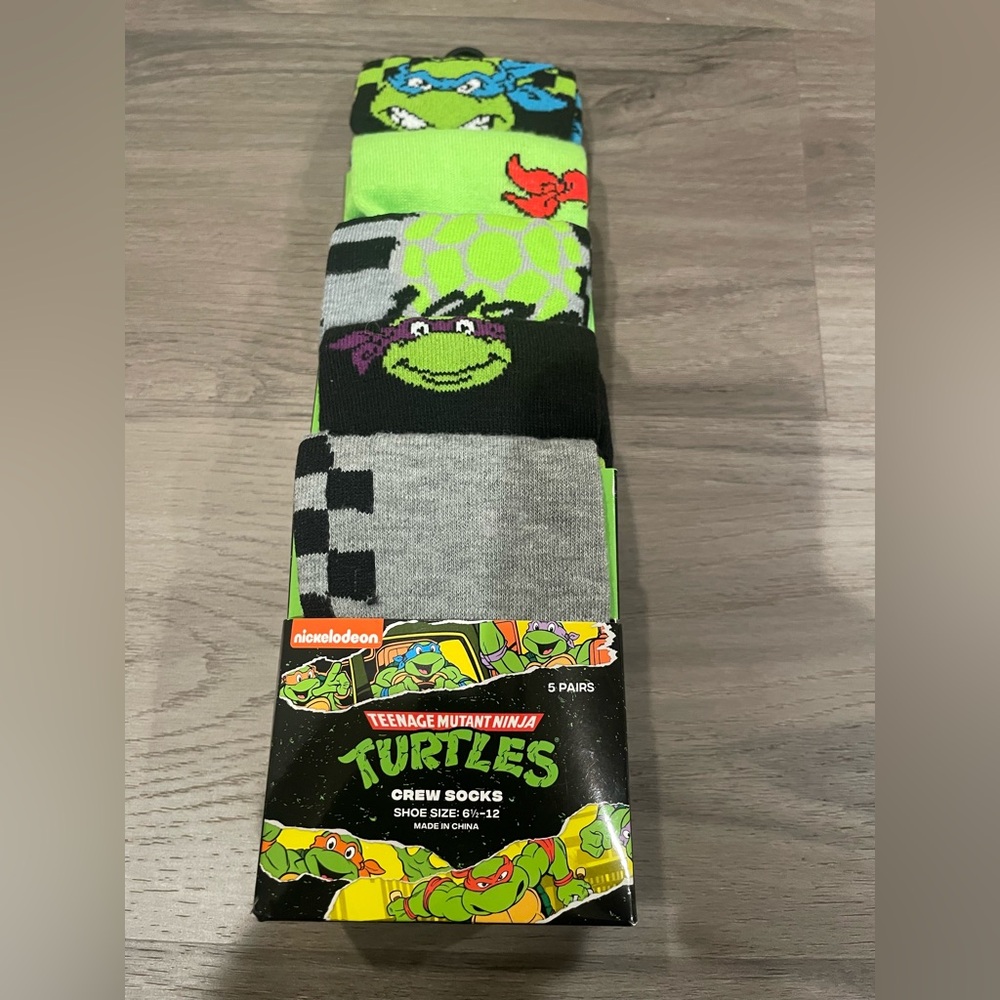 New Men’s Nickelodeon TMNT Sock Collection, 5 total